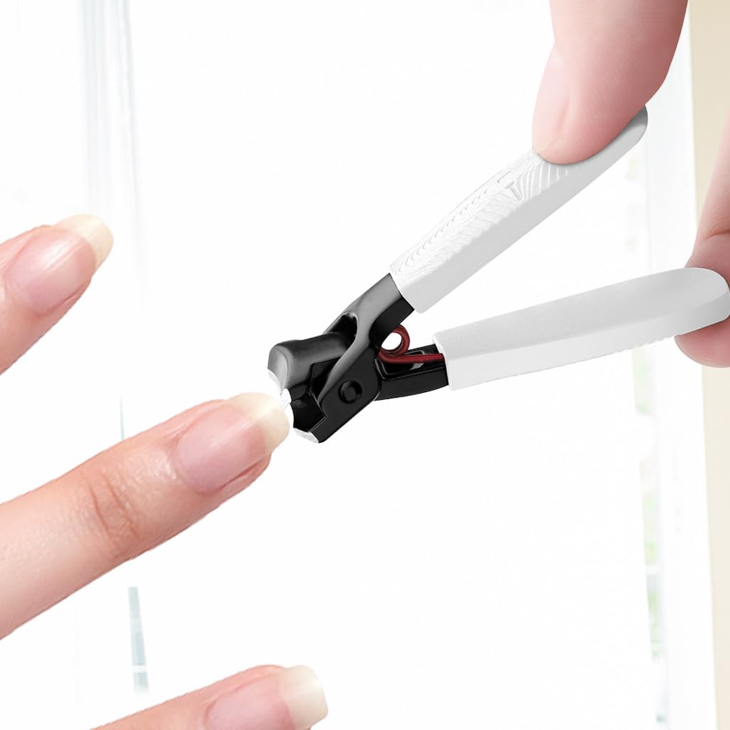 MAYCREATE Nail Cutter For Men Heavy Duty Stainless Steel Toenail Fingernail No Splash Trimmer With Catcher Nail Clipper for Thick Nail Toeail Clipper Portable Nail Clipper, White MAYCREATE Nail Cutter For Men Heavy Duty Stainless Steel Toenail Fingernail No Splash Trimmer With Catcher Nail Clipper for Thick Nail Toeail Clipper Portable Nail Clipper, White